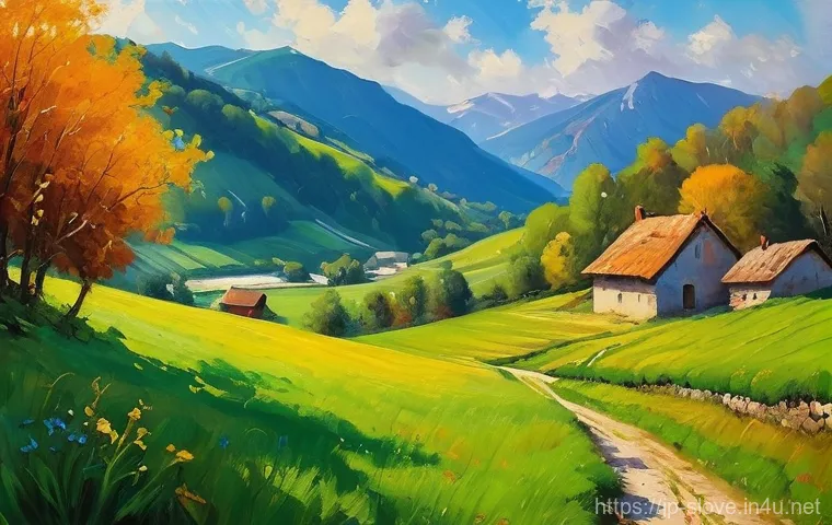 슬로베니아 출신 미술가 및 화가 - **Slovenian Impressionist Landscape:** A vibrant, impressionistic painting depicting a serene Sloven...